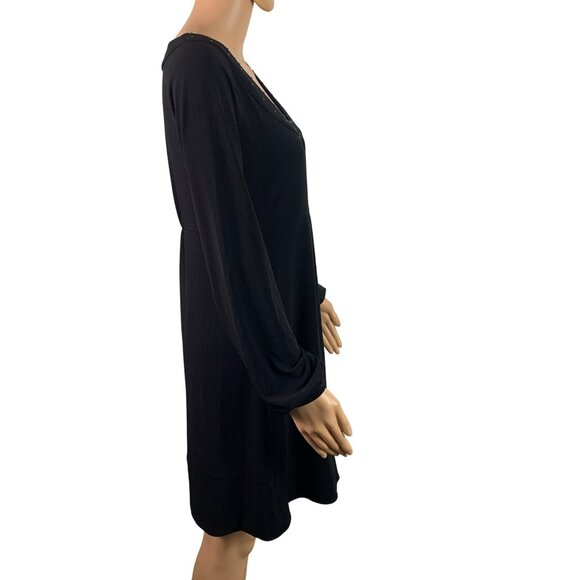 🟣🟣🟣 MICHAEL KORS Women's Size Small Petite Puff Sleeve Studded Tunic Dress - Picture 5 of 9